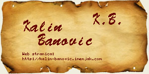 Kalin Banović vizit kartica